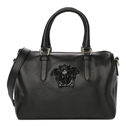 Versace Saffiano Calfskin Palazzo Duffle Bag Black 2 of 19