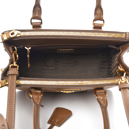 Prada Saffiano Lux Mini Galleria Double Zip Tote Cannella 6 of 9