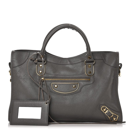 Balenciaga Chevre Gold Metallic Edge Hardware City Gris Acier 1 of 9