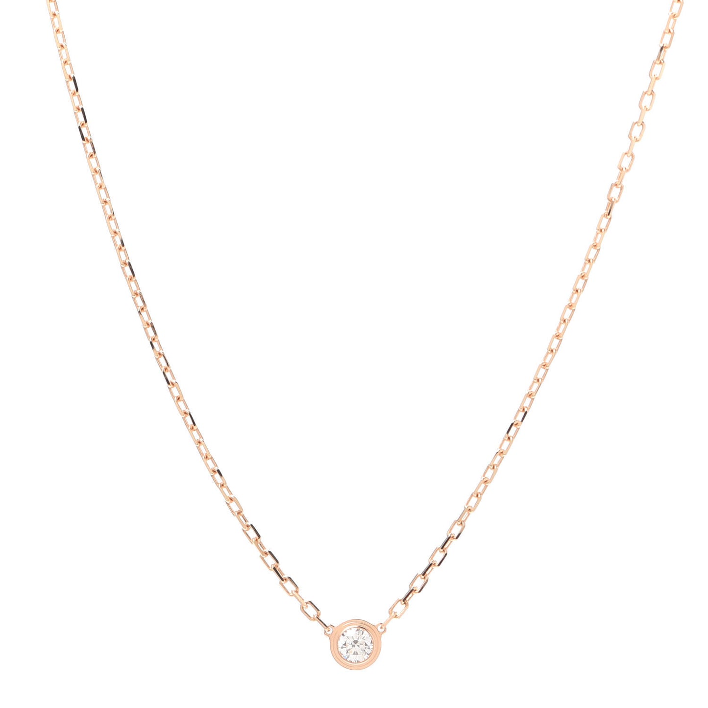 18K Pink Gold Diamond SM D'Amour Pendant Necklace