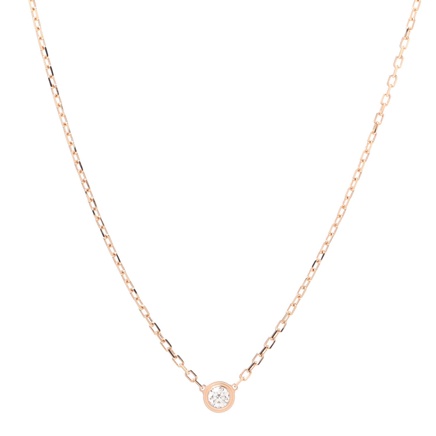 Cartier 18K Pink Gold Diamond SM D'Amour Pendant Necklace 1 of 7