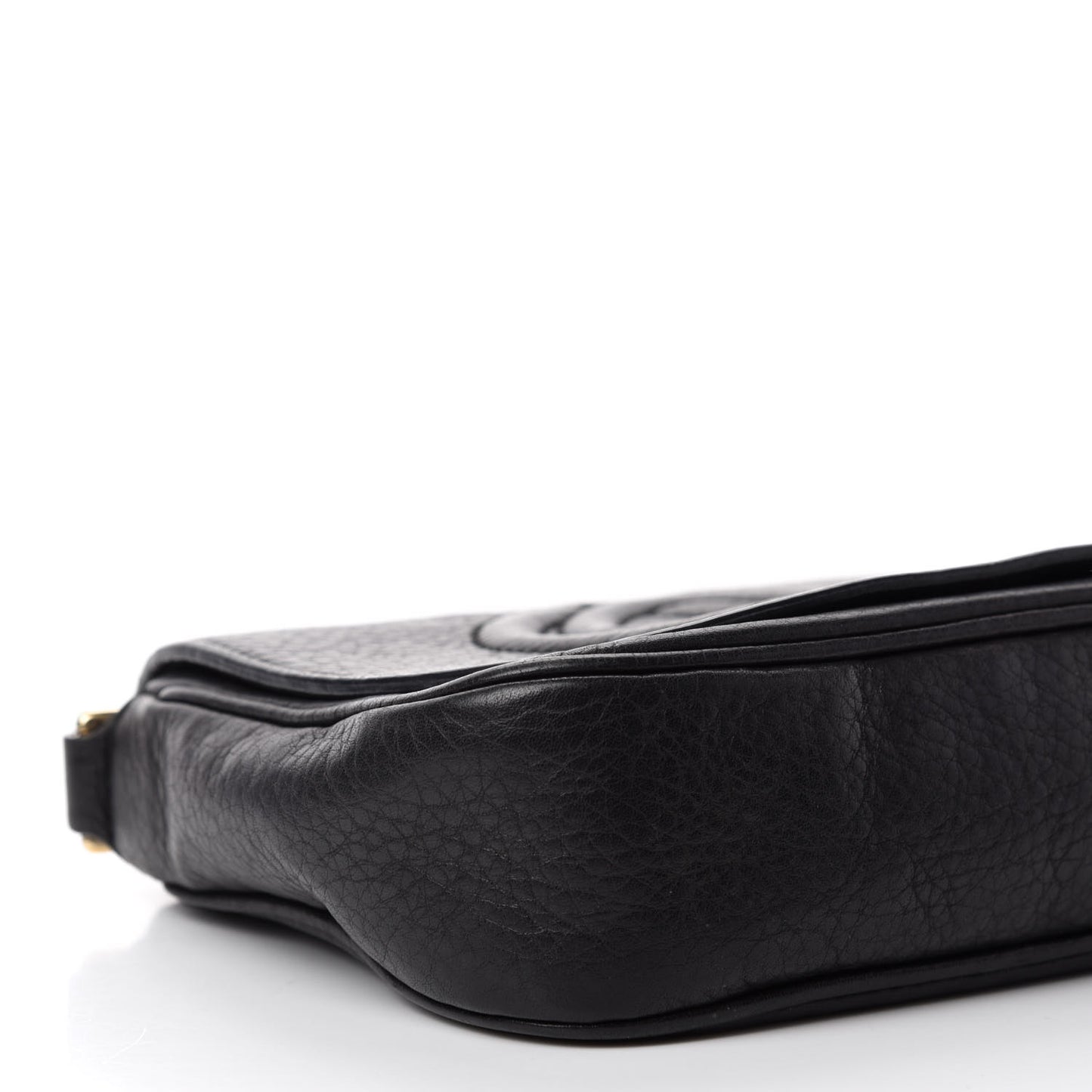 Pebbled Calfskin Small Soho Flap Crossbody Black