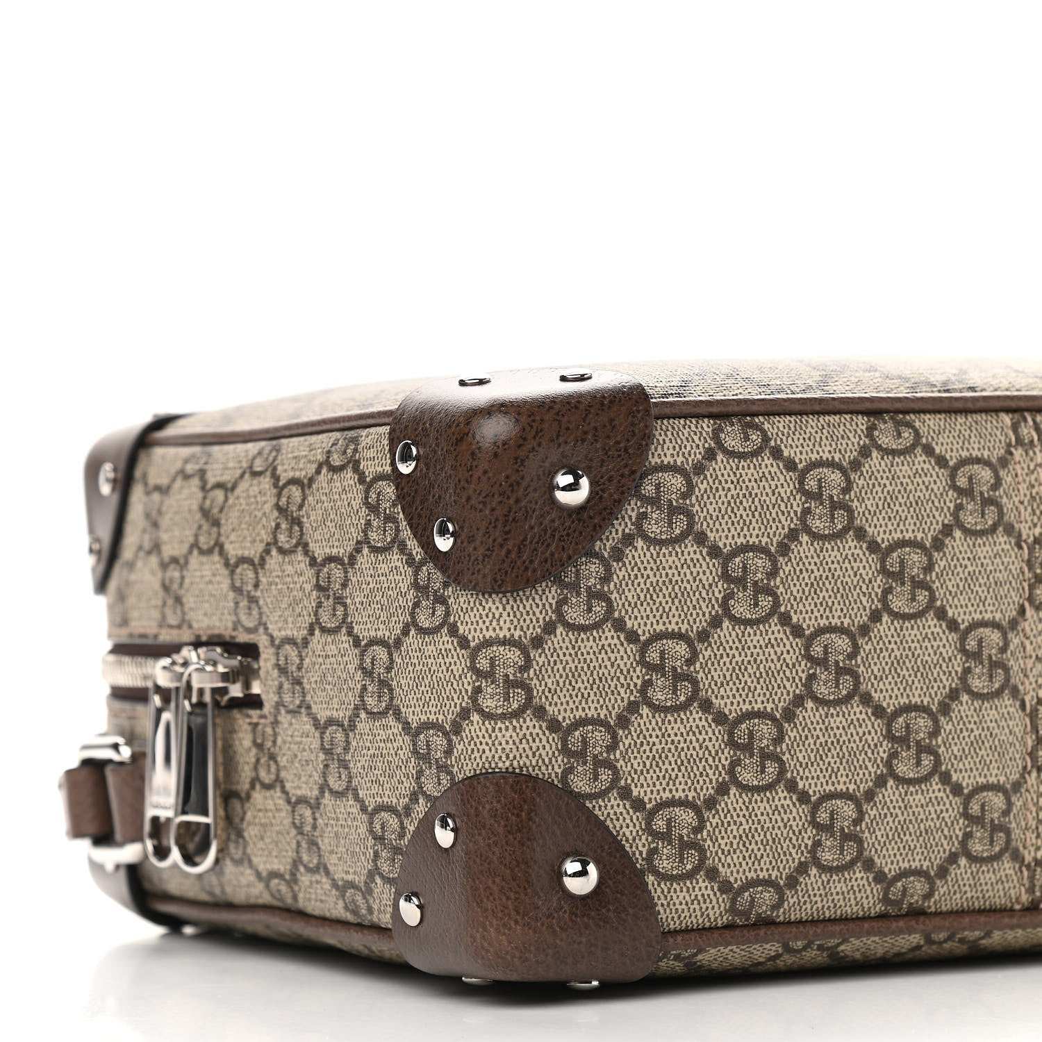 Gucci GG Supreme Monogram Textured Calfskin Square Messenger Bag Beige Ebony New Acero 9 of 11