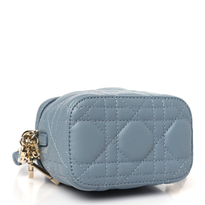 Christian Dior Lambskin Cannage Micro Lady Dior Vanity Case Cloud Blue 4 of 8