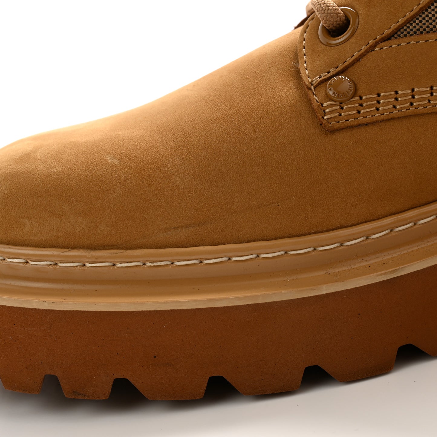 Nubuck Monogram Jacquard Mens Ranger Ankle Boots 10.5 Beige