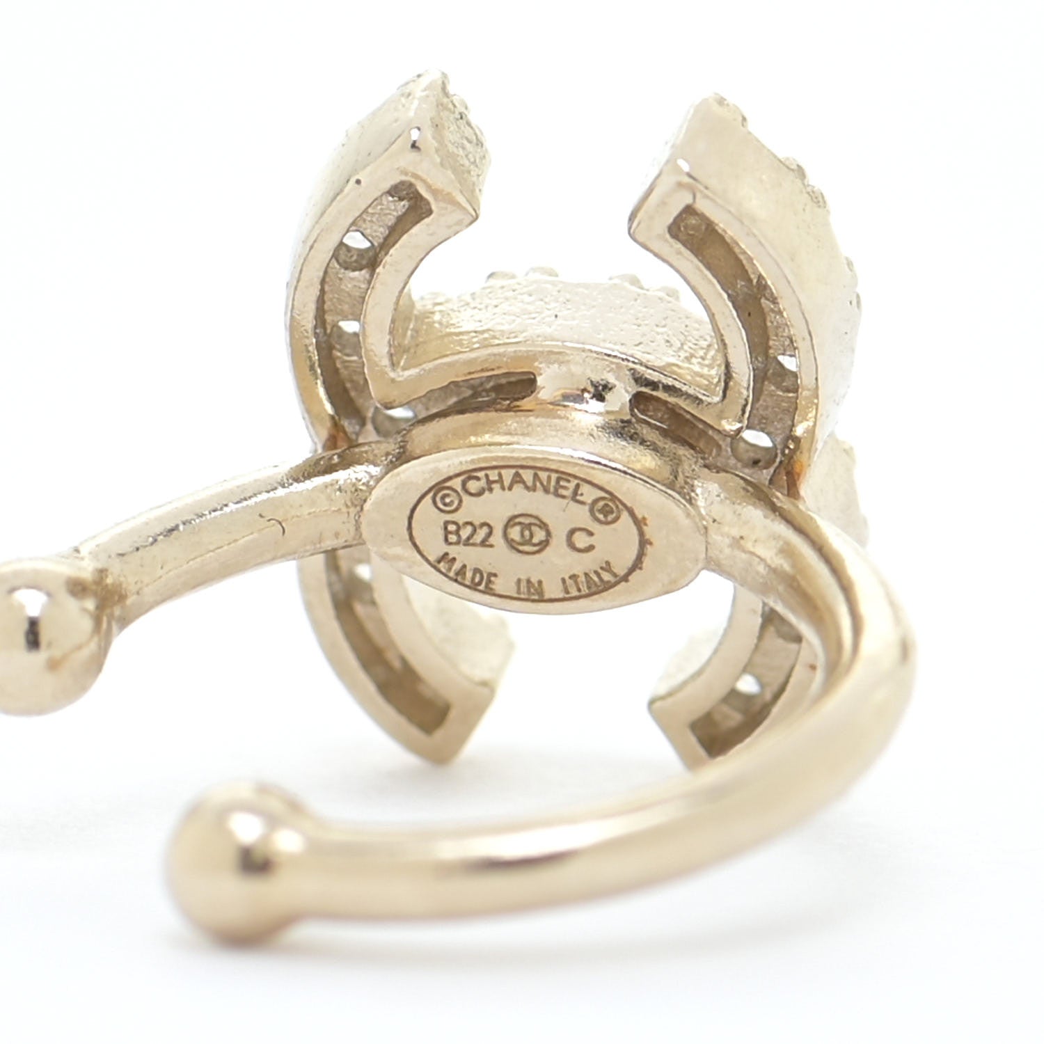 Chanel Metal Strass Lip Ring Set Gold 3 of 4