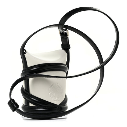 Alexander McQueen Calfskin Mini Curve Bucket Bag Black White 3 of 10
