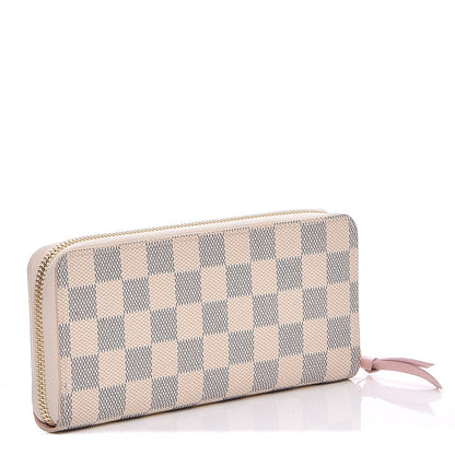 Louis Vuitton Damier Azur Clemence Wallet Rose Ballerine 3 of 6