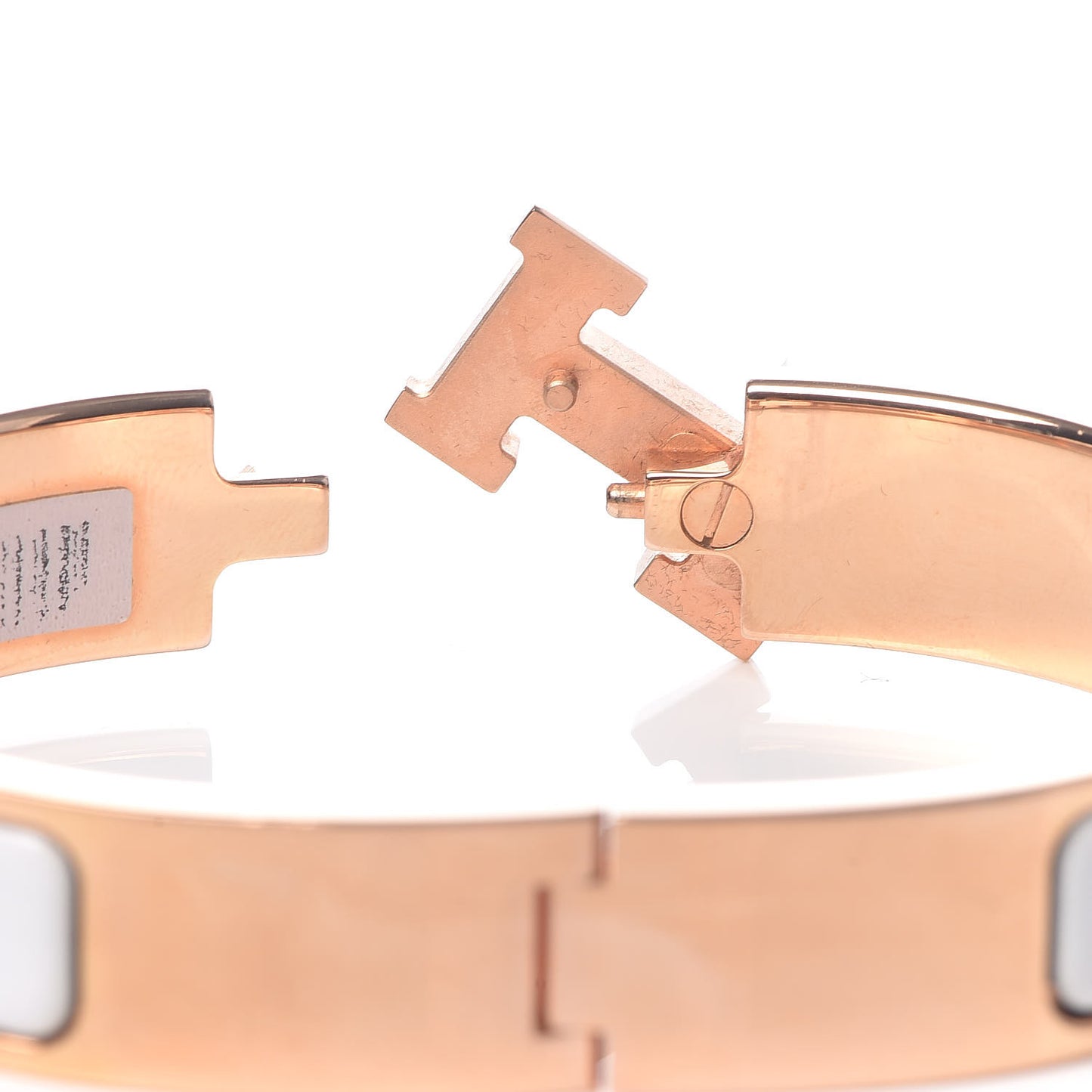 Enamel Narrow Clic Clac H Bracelet PM White