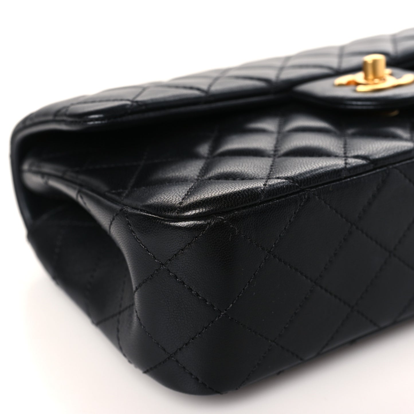 Lambskin Quilted Small Sweet Camellia Flap Black