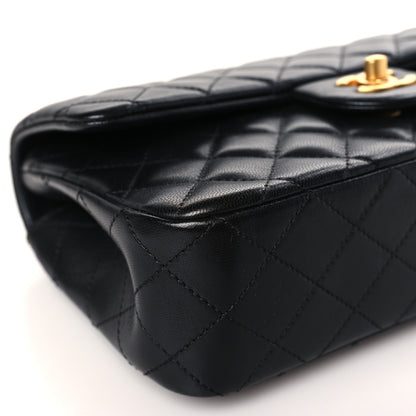 Chanel Lambskin Quilted Small Sweet Camellia Flap Black 8 of 9