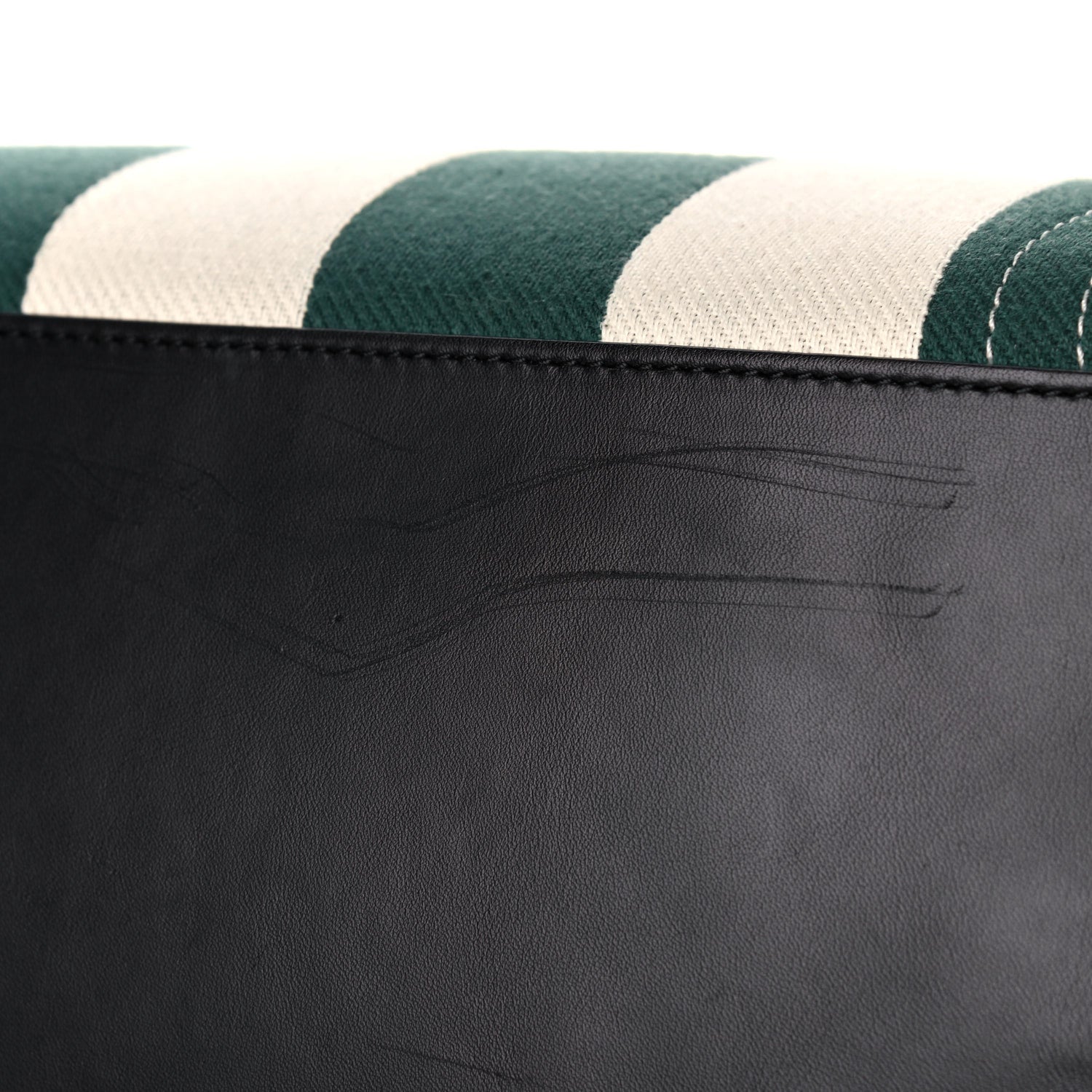 Celine Cotton Canvas Striped Medium Phantom Luggage White Green 18 of 25