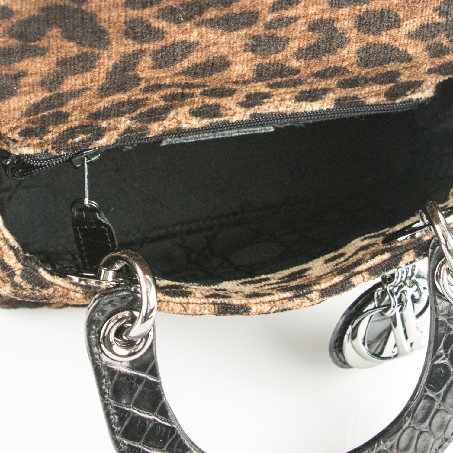 Christian Dior Velvet Leopard Print Mini Lady Dior 5 of 7