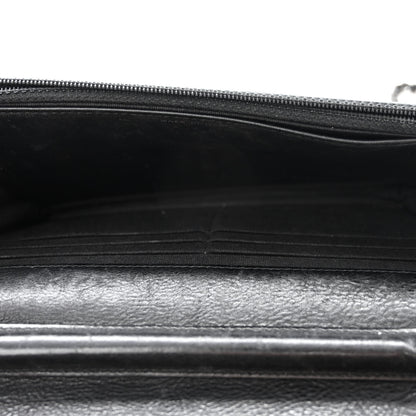 Chanel Crumpled Calfskin Quilted Wallet On Chain WOC So Black 5 of 15