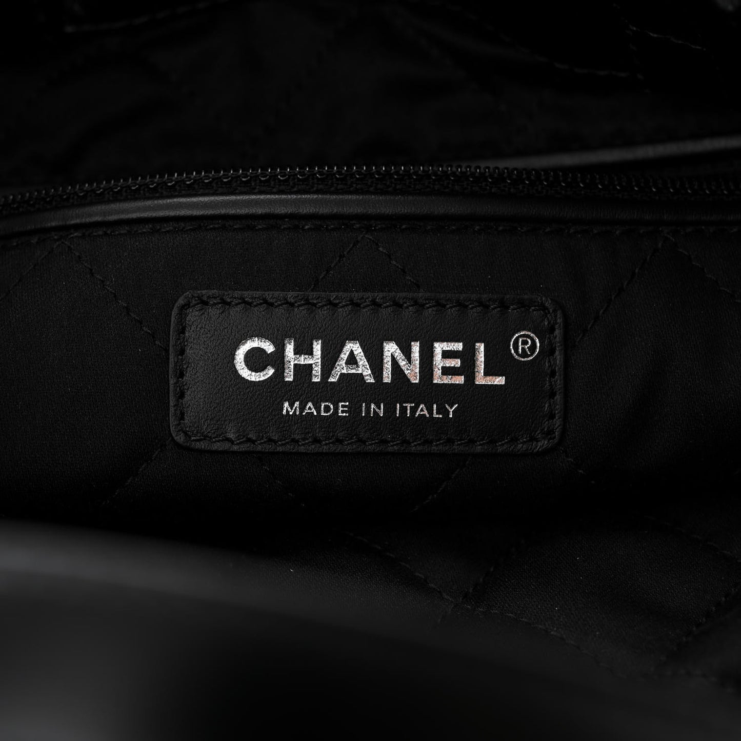 Shiny Calfskin Quilted Chanel 22 Backpack So Black