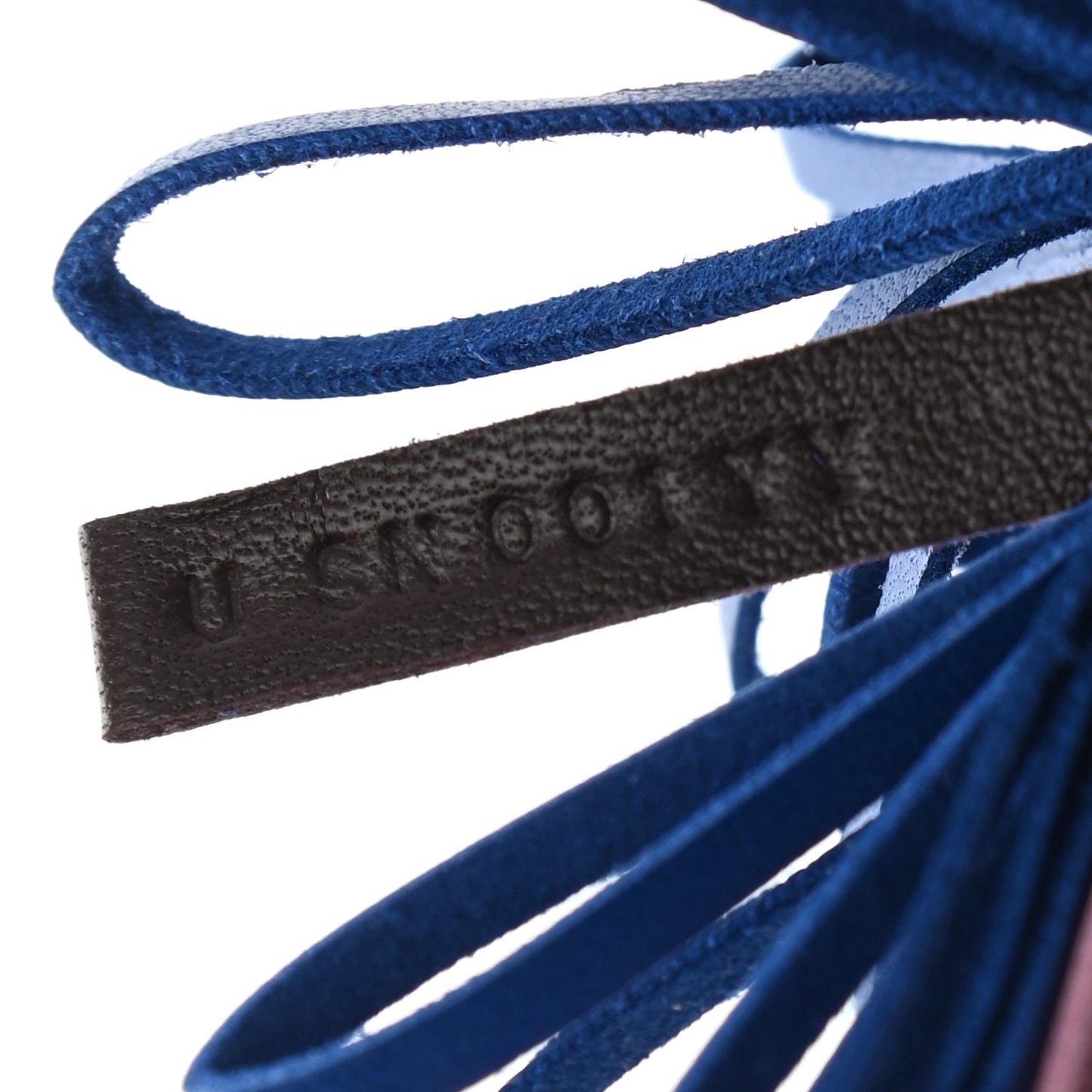 Lambskin Tri-Color Carmen Tassel Key Holder Rouge Sellier Mauve Sylvestre Bleu France