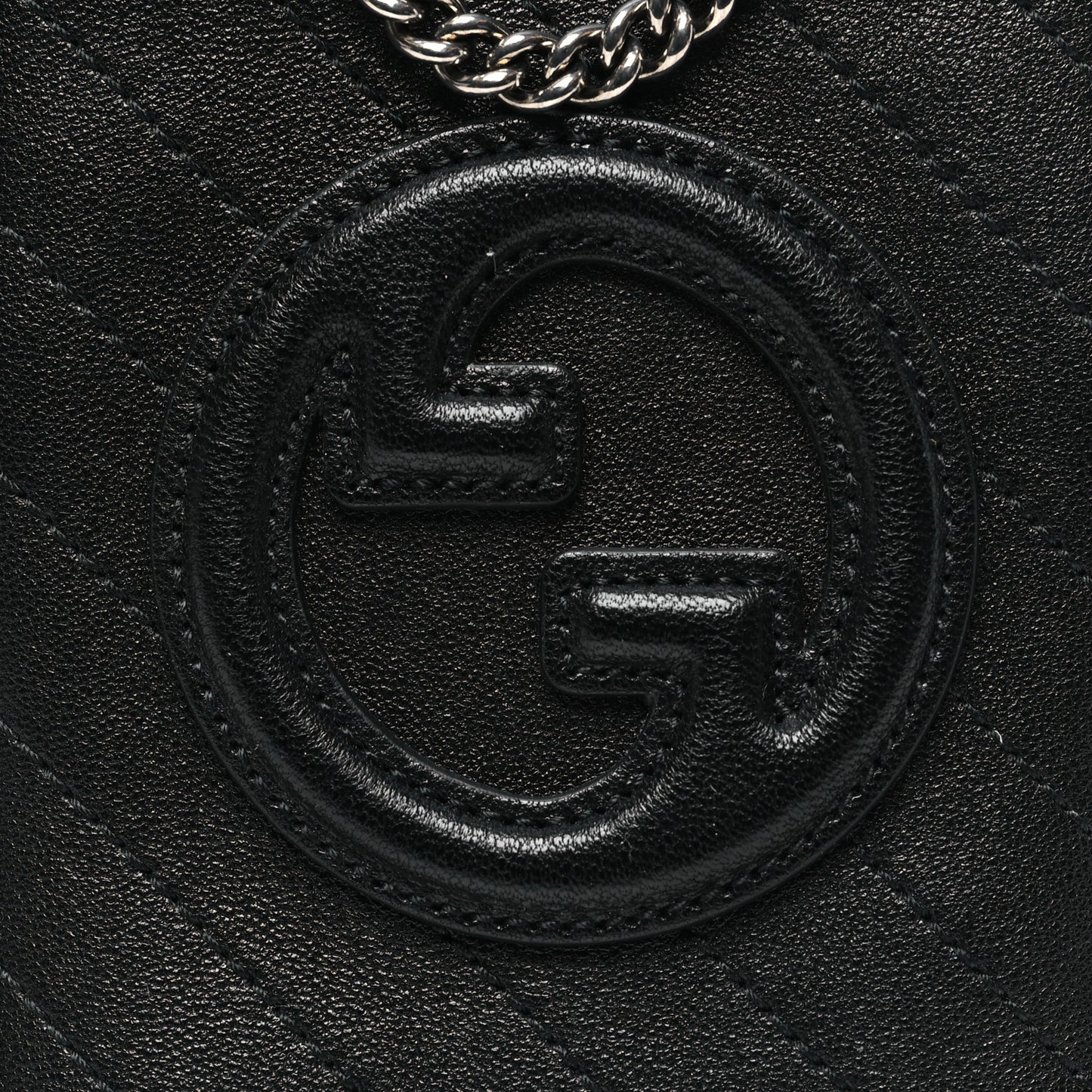 Sakai Be Green Calfskin Diagonal Stitched Mini Blondie Vertical Shoulder Bag Black