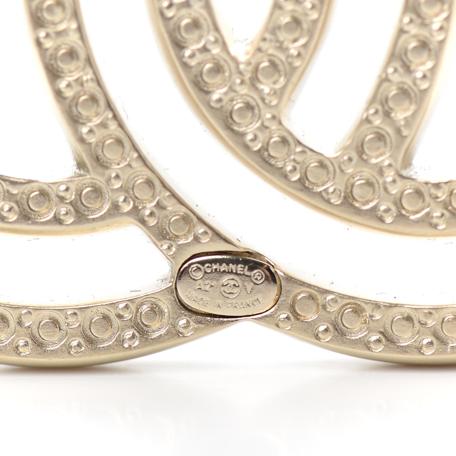 Chanel Crystal CC Brooch Light Gold 4 of 4