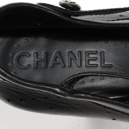 Chanel Perforated Mary Jane Peep Toe Pumps Black 40 7 of 7