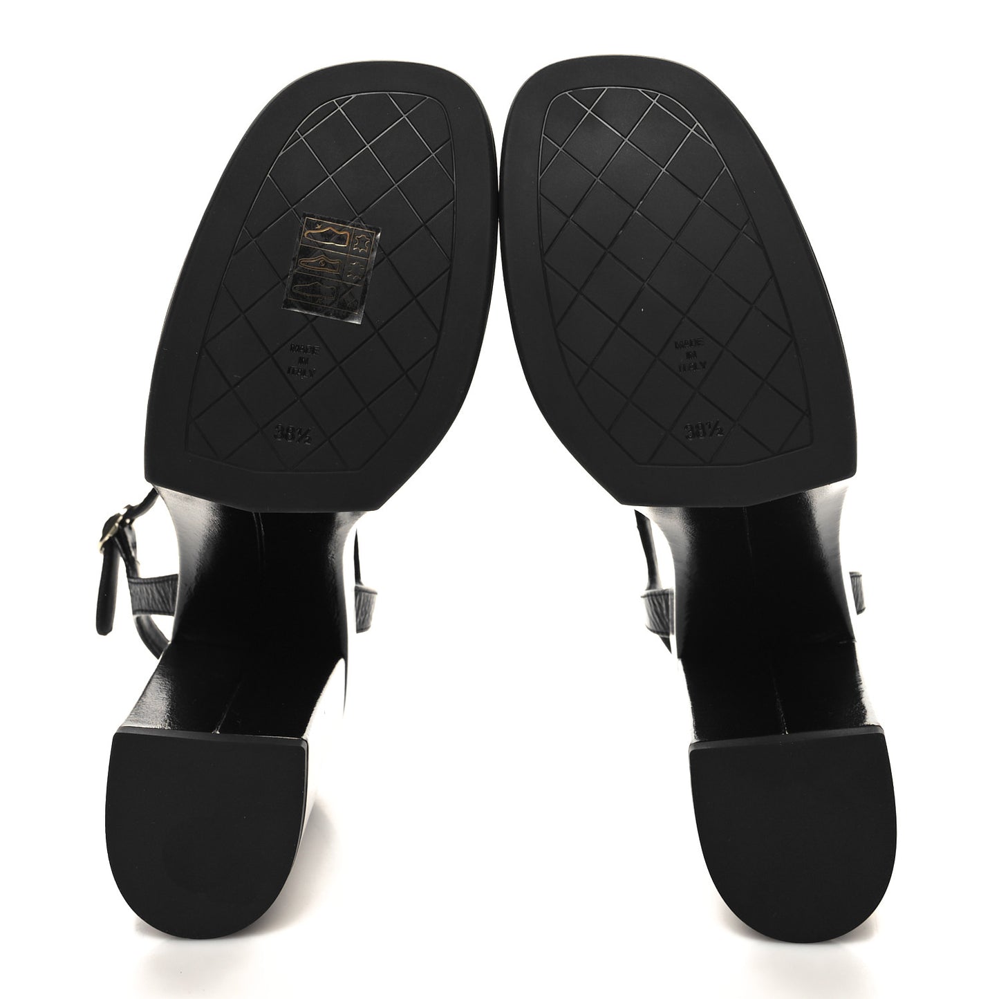 Calfskin CC Platform Sandals 38.5 Black