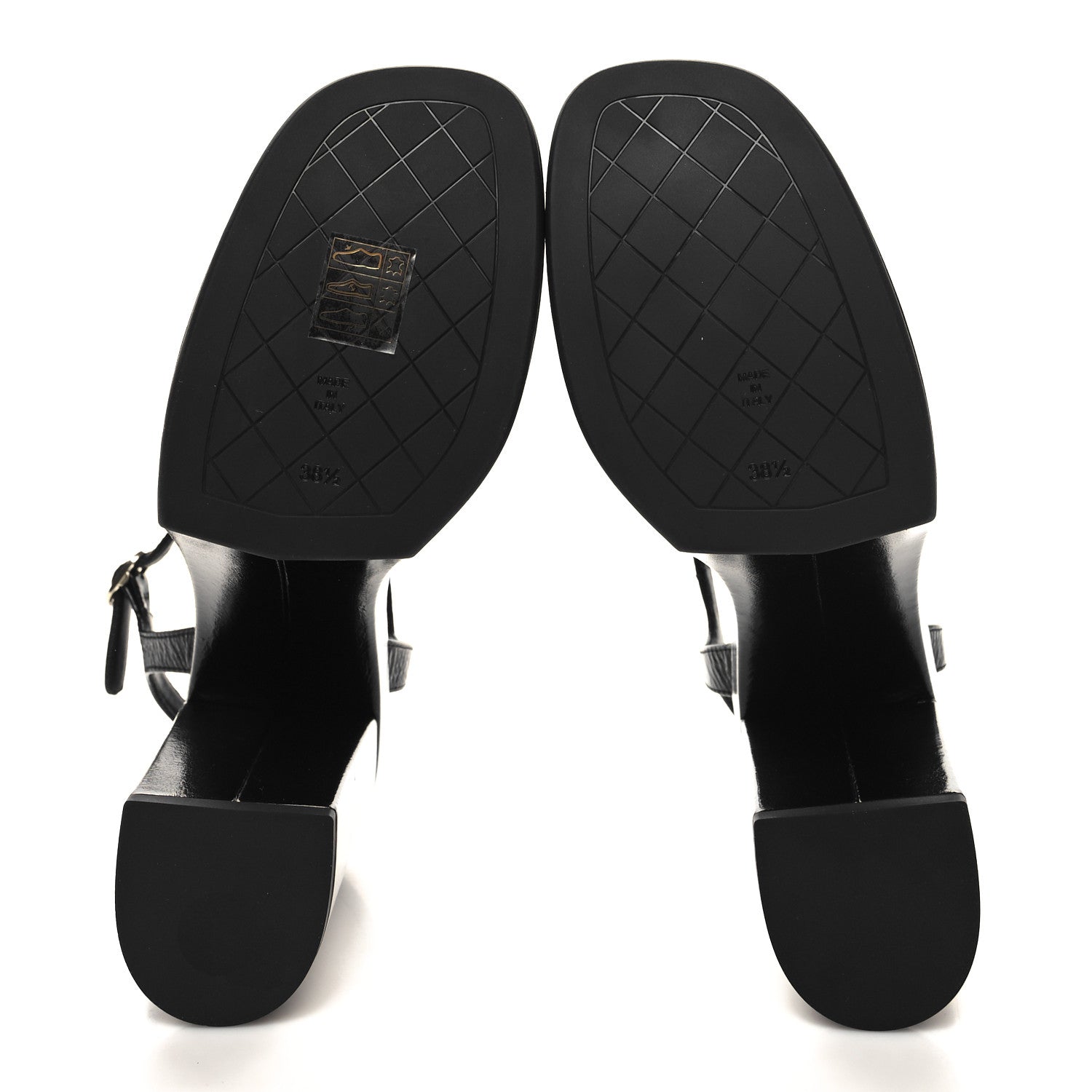 Chanel Calfskin CC Platform Sandals 38.5 Black 5 of 9