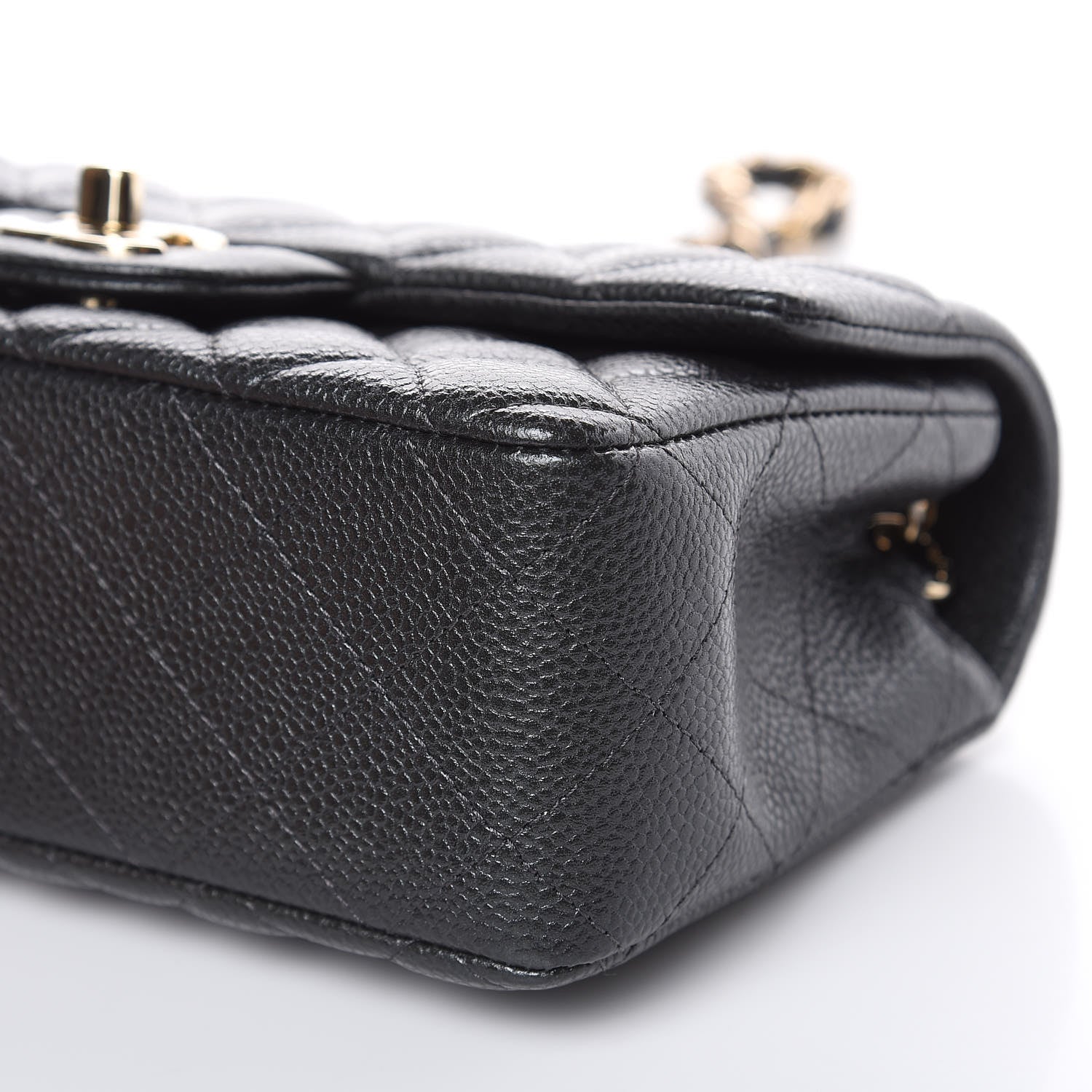 Chanel Caviar Quilted Mini Rectangular Flap Dark Grey 9 of 10