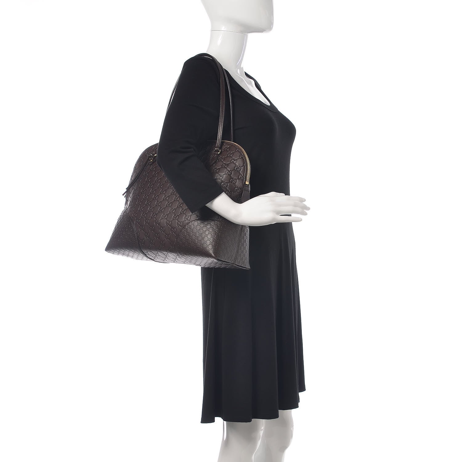 Gucci Guccissima Medium Bree Shoulder Bag Chocolate 2 of 9