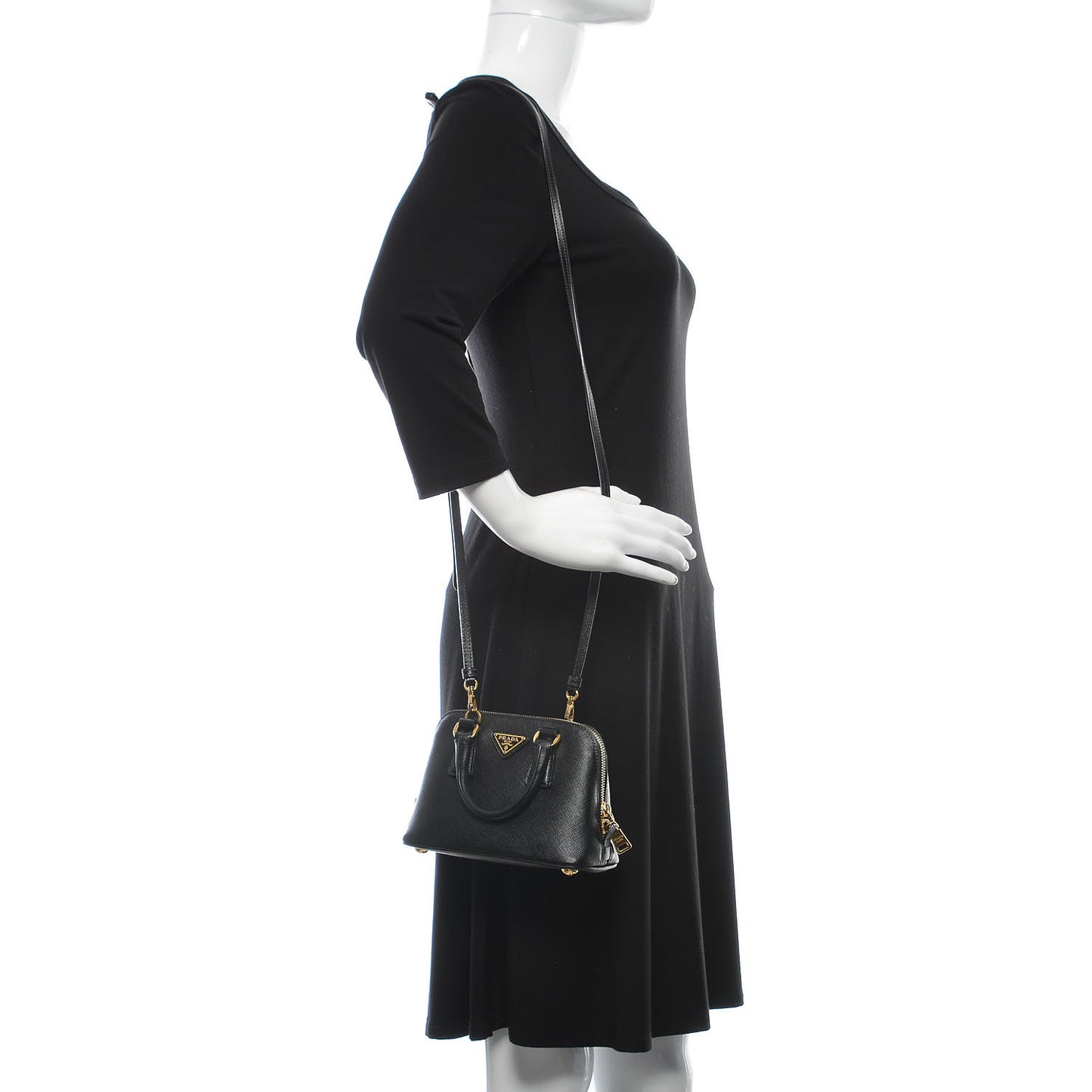 Saffiano Lux Mini Promenade Tote Black