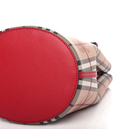 Burberry Haymarket Check Colours Small Lorne Bucket Crossbody Poppy Red 8 of 9