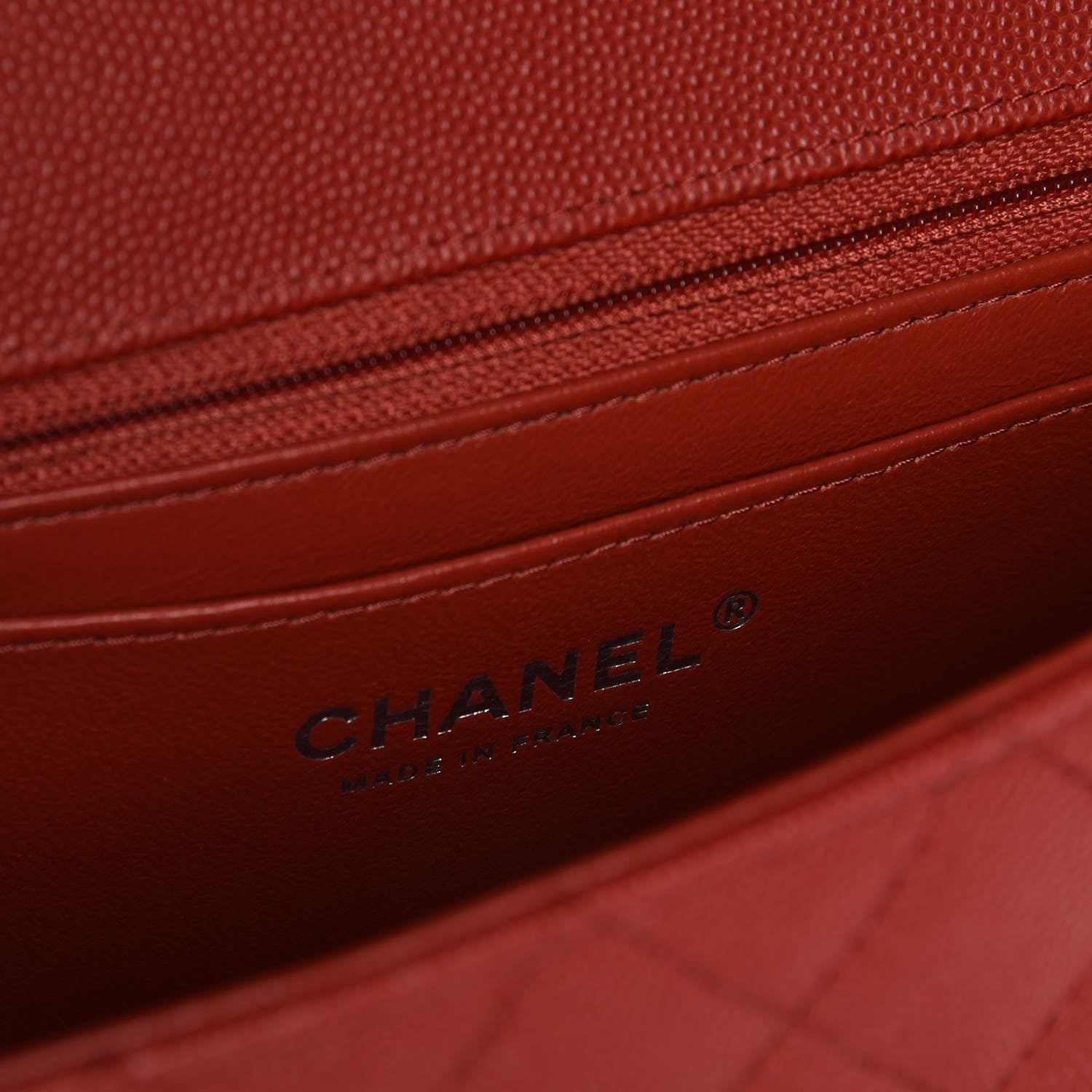 Chanel Caviar Quilted Mini Rectangular Flap Red 6 of 8