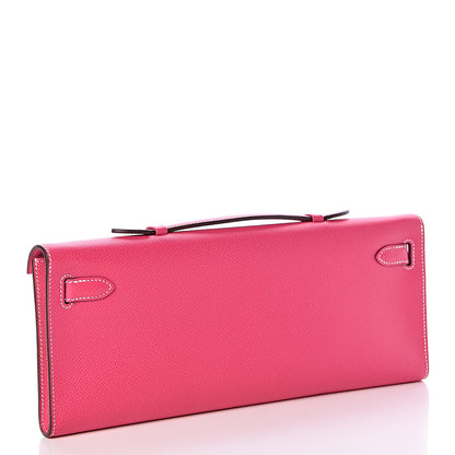Hermes Epsom Kelly Cut Clutch Pochette Rose Tyrien 3 of 7