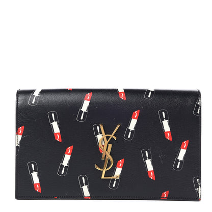 Saint Laurent Calfskin Lipstick Print Classic Monogram Kate Clutch Black 1 of 9