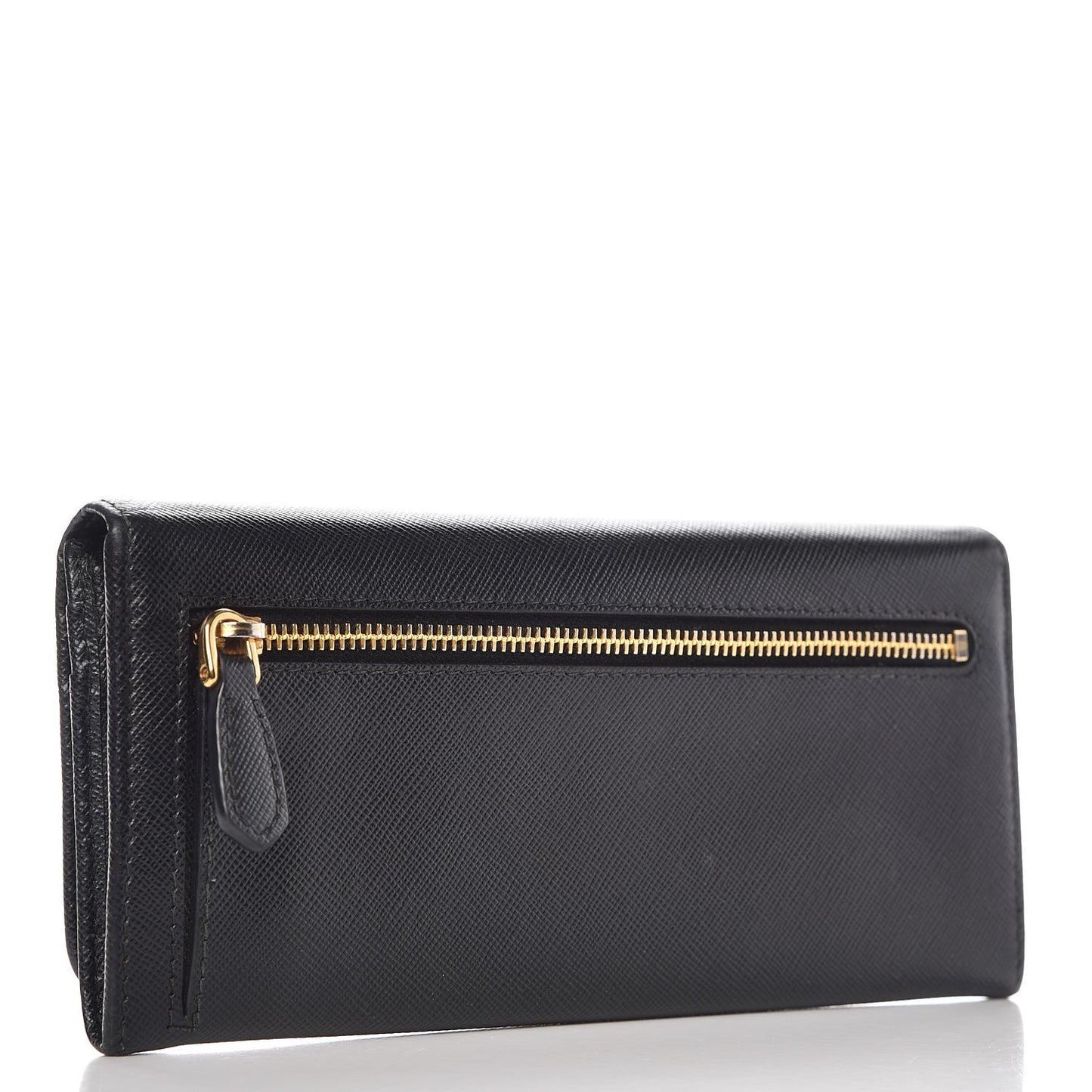 Saffiano Continental Flap Wallet Black