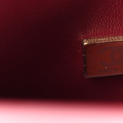 Chanel Caviar Lizard Embossed Quilted Small Coco Handle Flap Burgundy 7 of 10