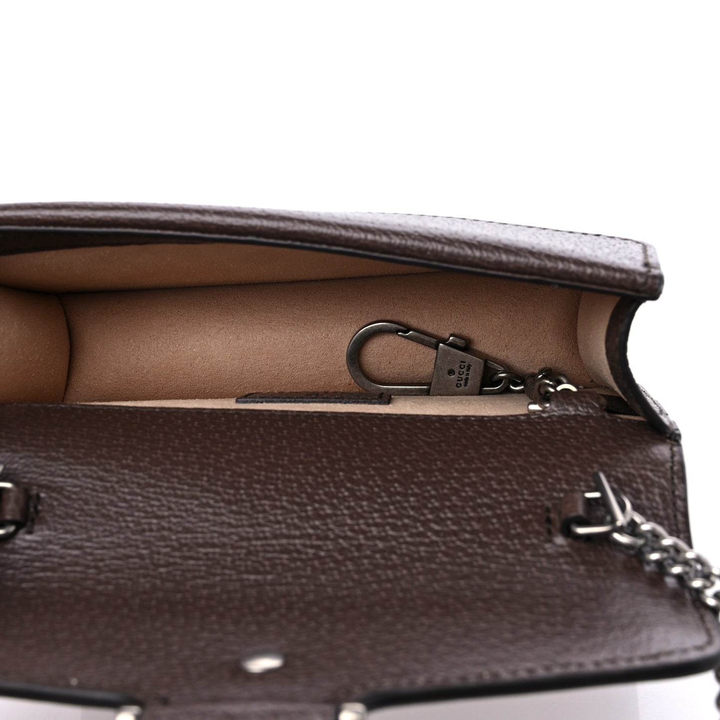 Monogram Jumbo GG Textured Dollar Calfskin Super Mini Dionysus Shoulder Bag Camel Ebony New Acero