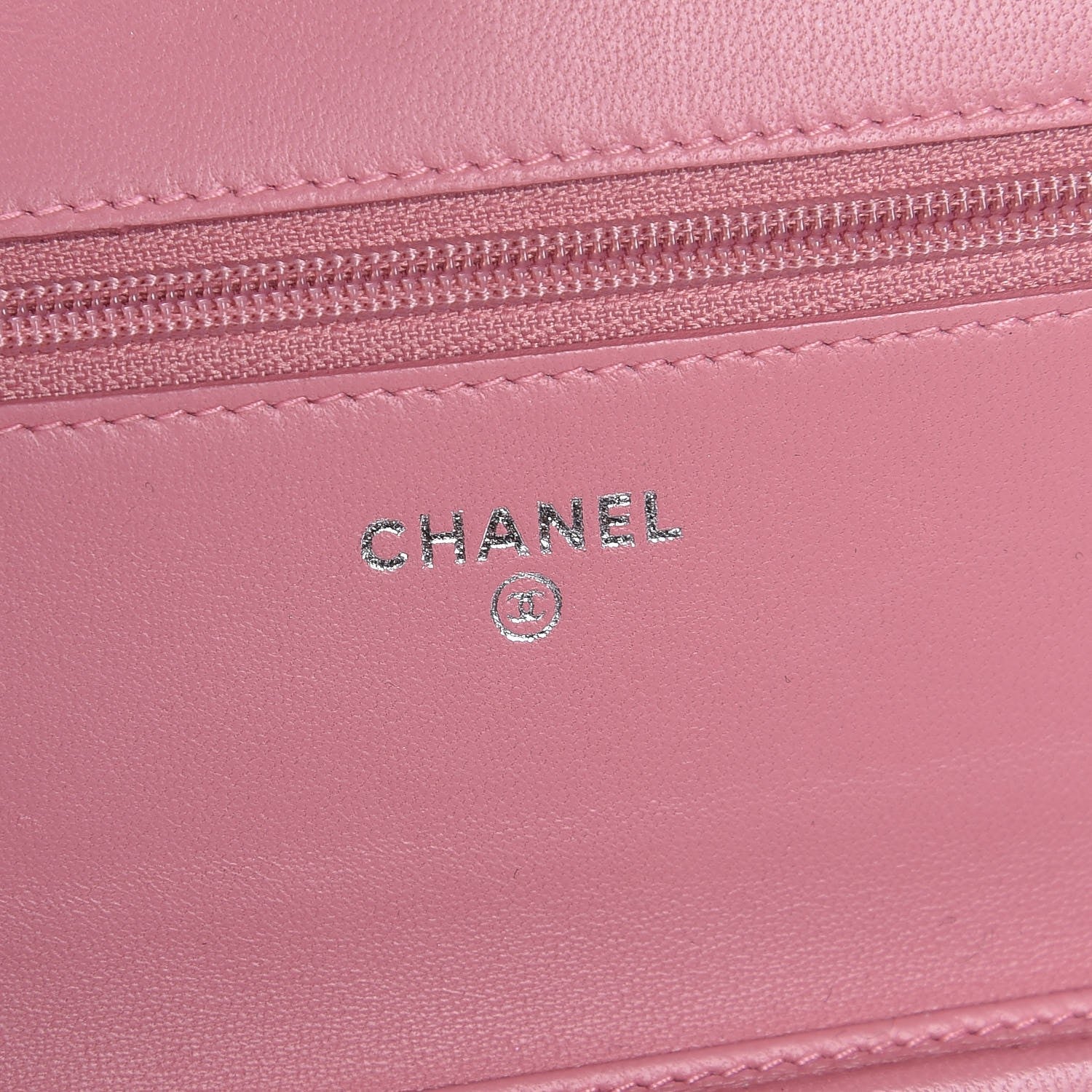 Chanel Lambskin Camellia Embossed Wallet On Chain WOC Pink 6 of 9