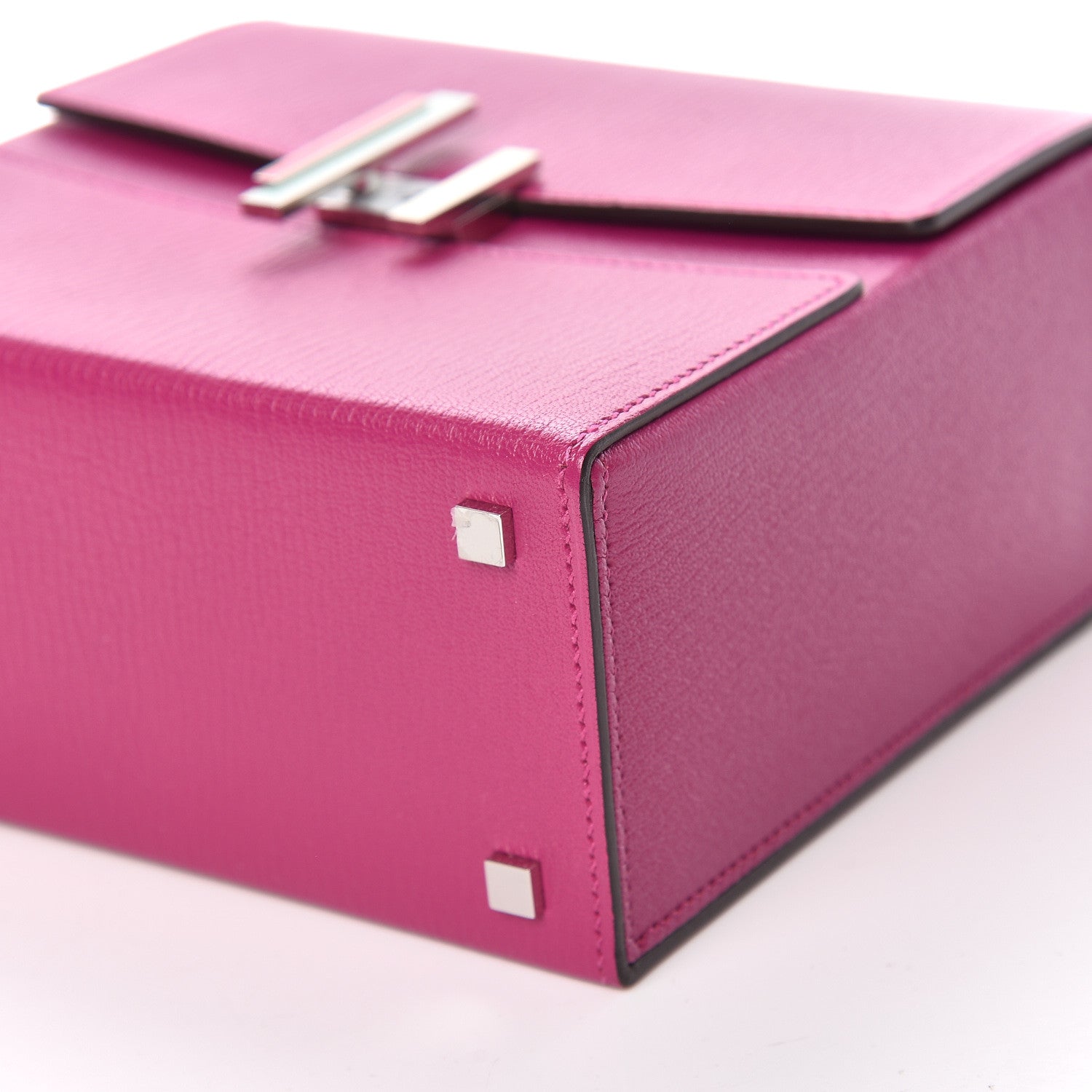 Hermes Chevre Mysore Enamel Cinhetic Boxy Top Handle Bag Rose Pourpre 9 of 13