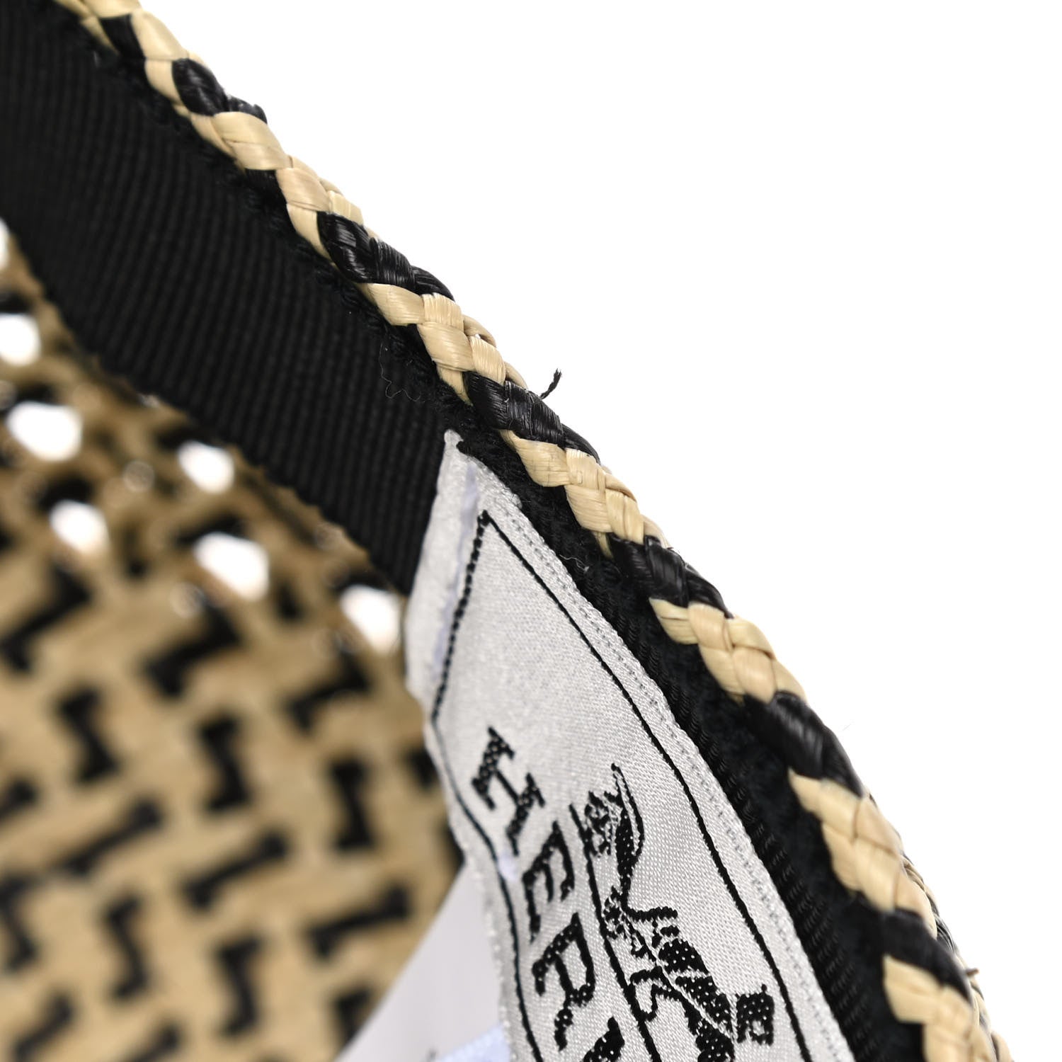 Hermes Panama Straw Chapeau Tanzanie Canna Hat 57 Naturel Black 11 of 11