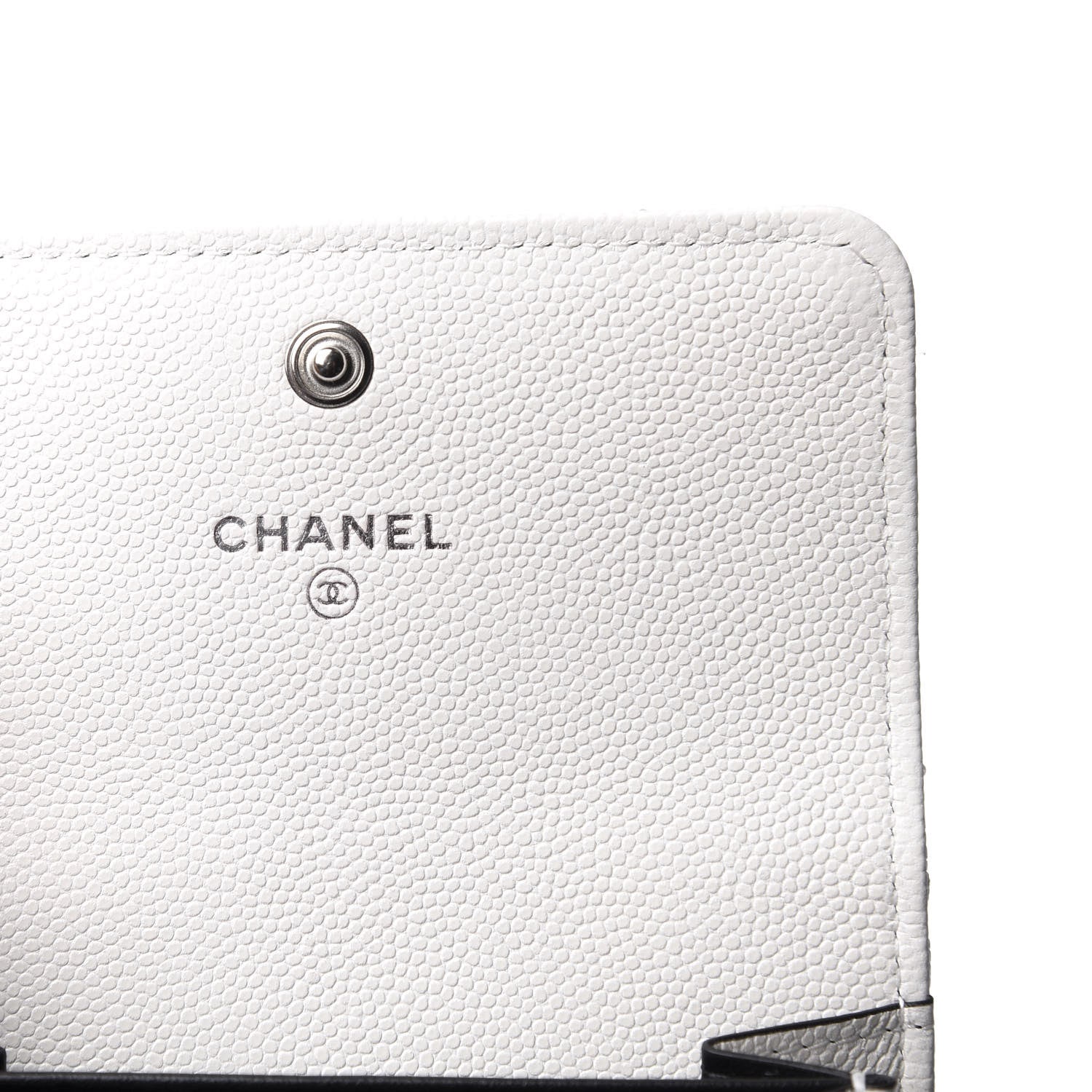 Chanel Caviar Quilted My Everything Flap Card Holder Wallet White Black 6 of 8