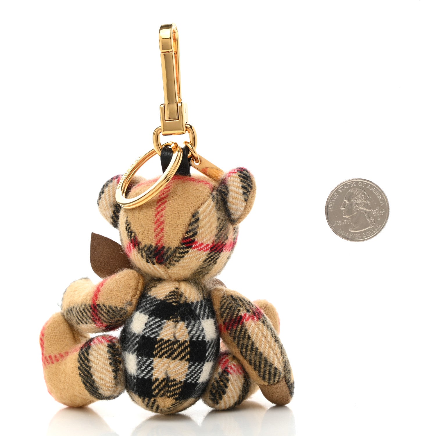 Burberry Cashmere Vintage Check Thomas Bear Bag Charm Antique Yellow 2 of 4