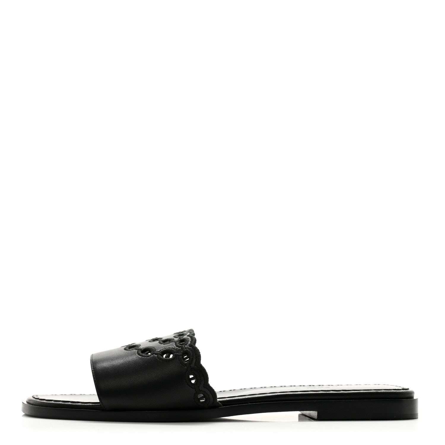 Hermes Calfskin Chaine d'Ancre Gaelle Sandals 40.5 Black 1 of 9
