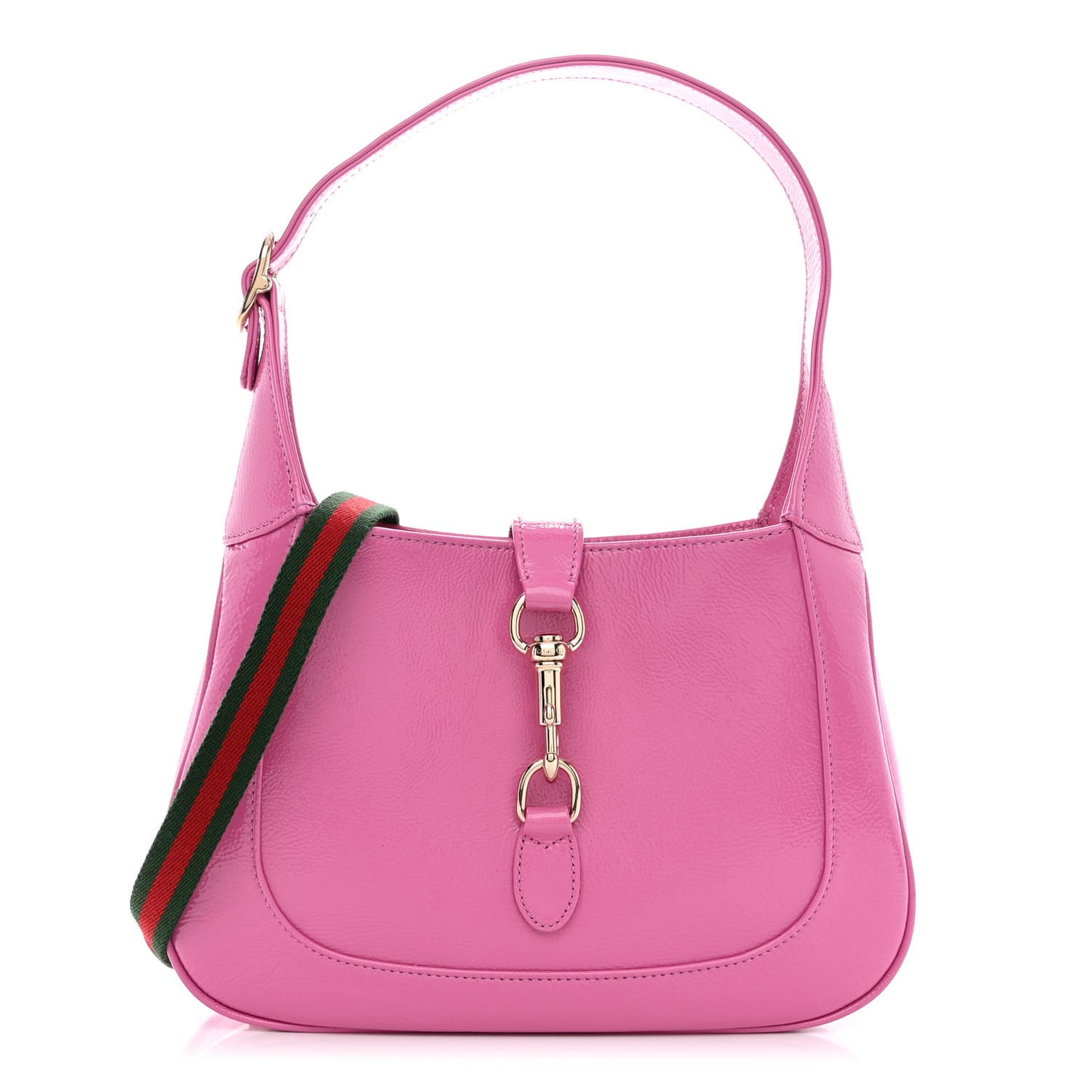 Patent Calfskin Small Jackie Shoulder Bag Pink