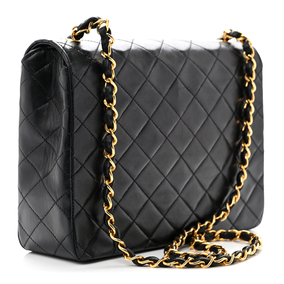 Chanel Lambskin Diamond Stitch Envelope Single Flap Black 3 of 9