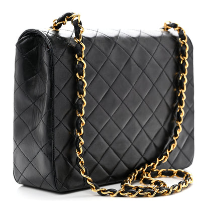 Chanel Lambskin Diamond Stitch Envelope Single Flap Black 3 of 9