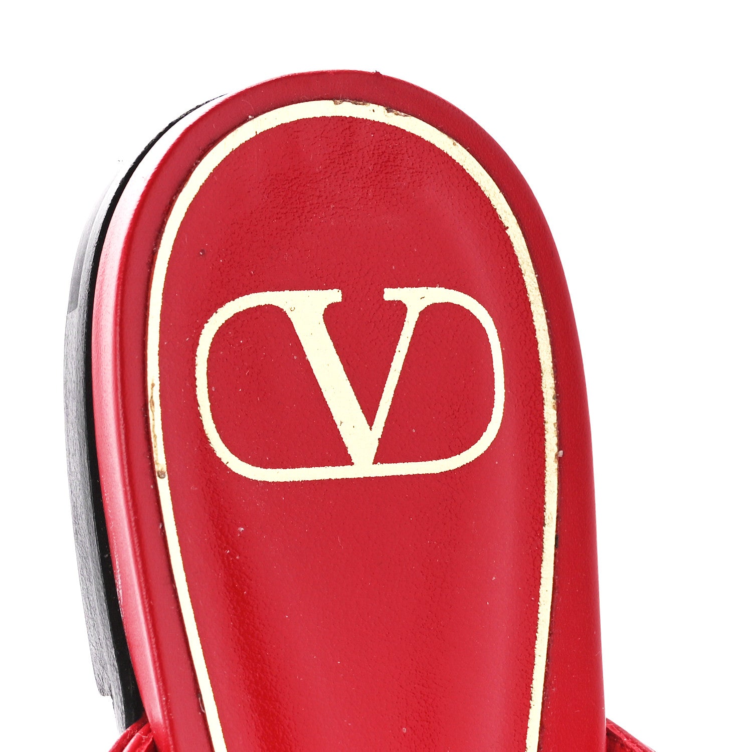 Valentino Garavani Calfskin Monochrome Roman Stud Ankle Strap Flat Mules 39 Rouge Pur 8 of 9
