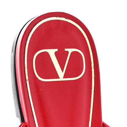 Valentino Garavani Calfskin Monochrome Roman Stud Ankle Strap Flat Mules 39 Rouge Pur 8 of 9