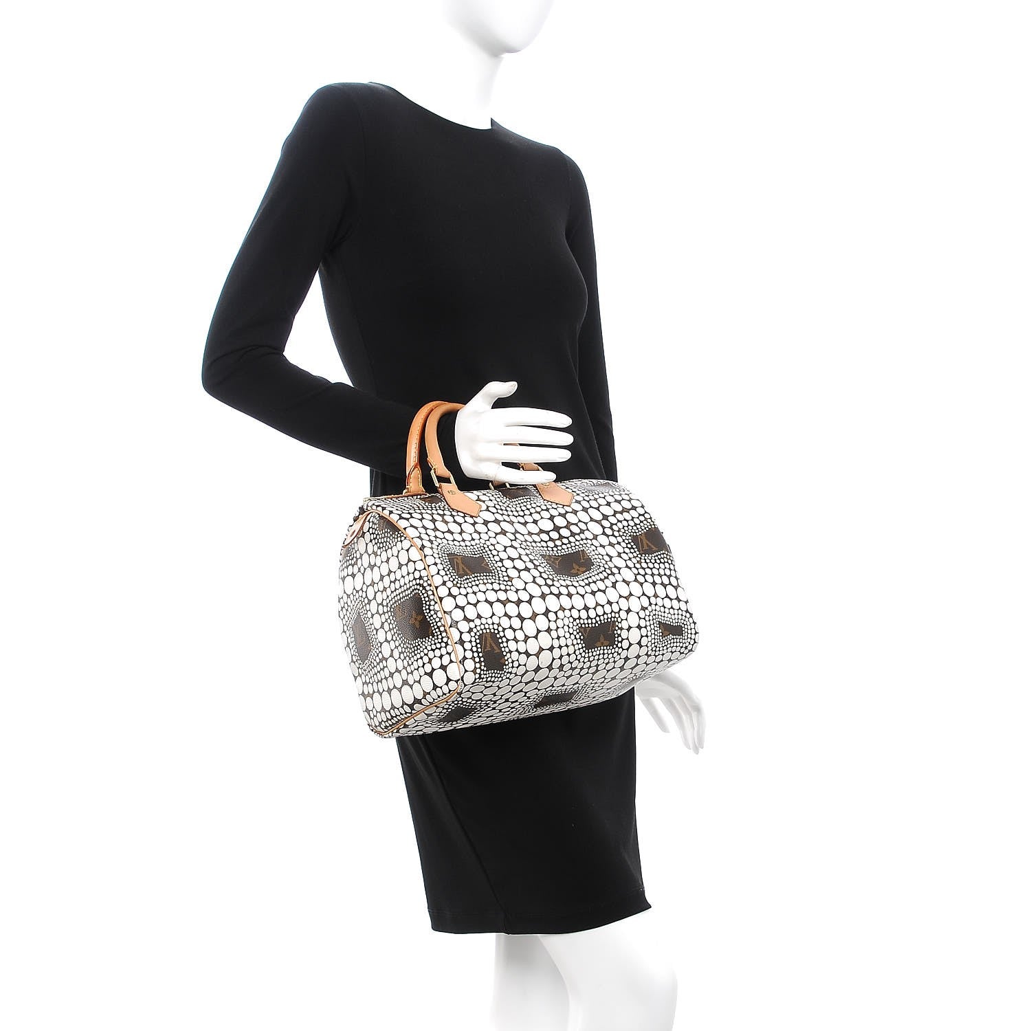 Louis Vuitton Monogram Kusama Town Speedy 30 White 2 of 19