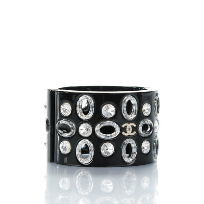 Chanel Resin Crystal CC Cuff Black 3 of 5