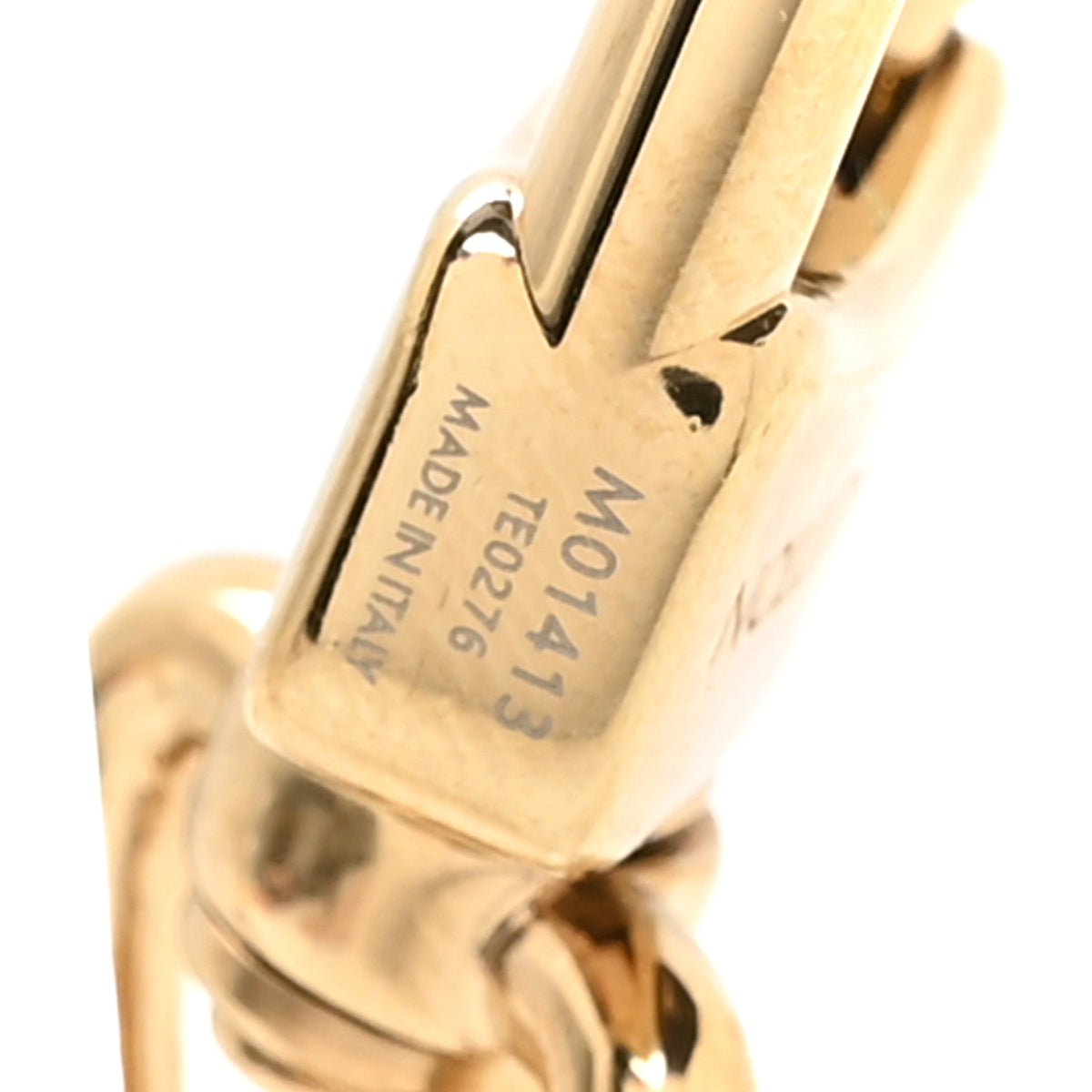 Louis Vuitton Brass Enamel Fleur De Monogram Bag Charm Chain Gold 3 of 4