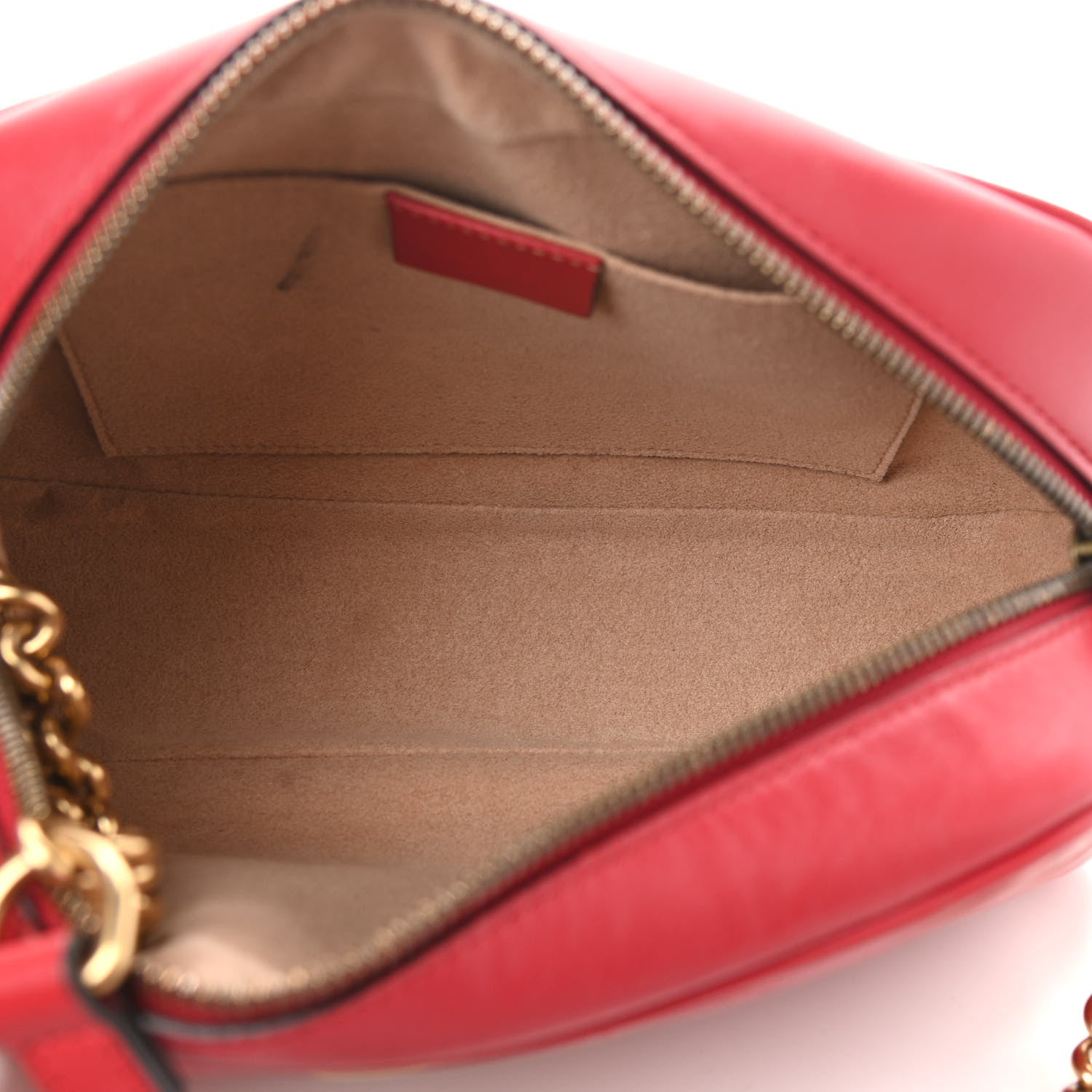 Gucci Calfskin Matelasse Small GG Marmont Chain Shoulder Bag Hibiscus Red 5 of 12